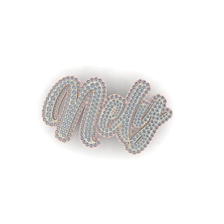 Personalized Gold and Diamond Name Pendant